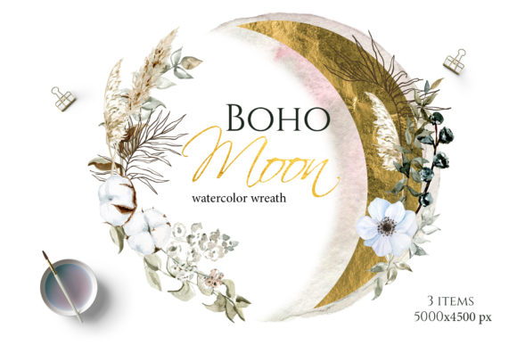Boho Round Floral Frames: Perfect for Weddings and Events