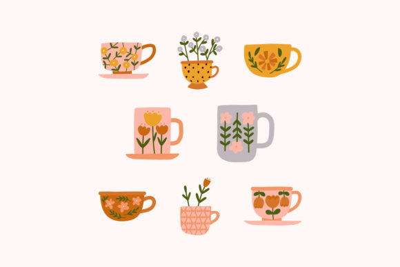 Discover the Charm of Floral Trendy Modern Tea Cups and Mugs