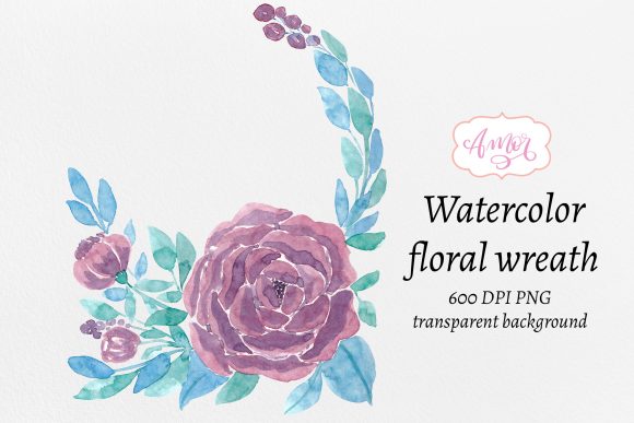 Embrace Elegance with Watercolor Purple Floral Wreath