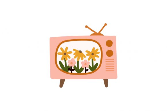Embrace the Charm of Cute Floral Retro Old Tv Sunflower