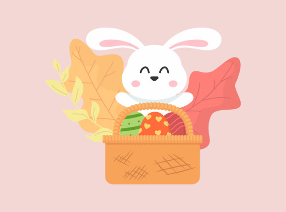 Exploring Easter Eggs Green Bunny Basket Floral for Your Design Needs