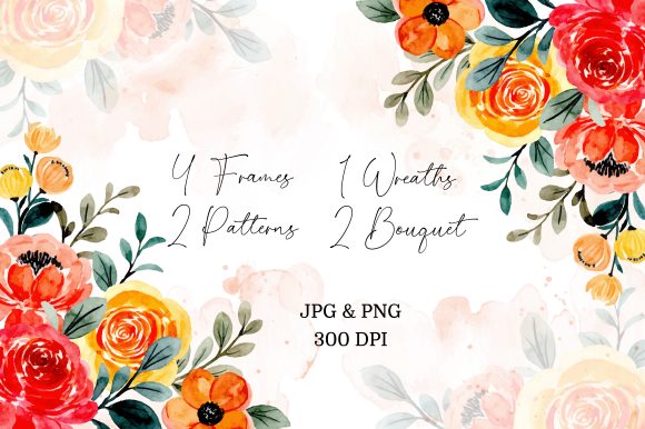 Exploring the Versatility of Digital Clipart: Floral Watercolor Part 26