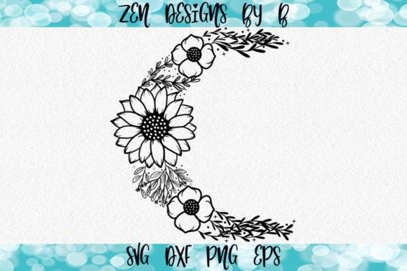 Floral Moon Hand Drawn: A Unique and Versatile Design Element
