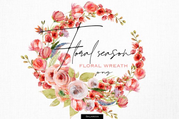 Floral Season. Wreath 1: A High-Quality Watercolor Illustration for Your Design Needs