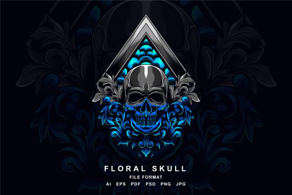 Floral Skull Illustration: A Bold and Elegant Design